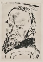 Max Beckmann (German, 1884-1950) Bildnis Dostojewski (Portrait of Dostoyevsky)